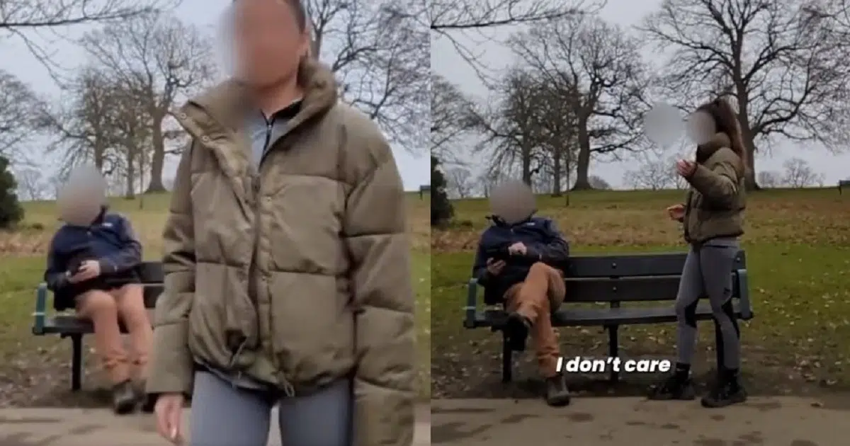 Man Refuses to Move from a Bench after Influencer Tells Him He’s Ruining Her Livestream
