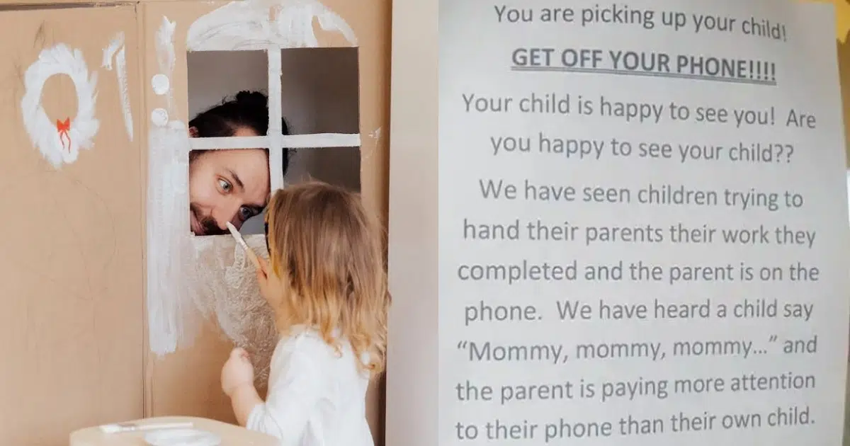 Daycare Puts Up Sign with Direct Request for Parents Picking Up Their Children
