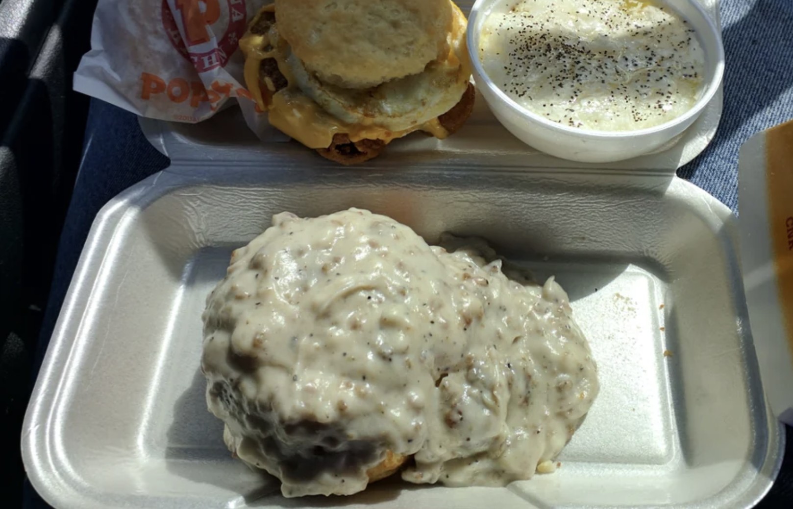 biscuits and gravy, cinnamon n raisin biscuit.