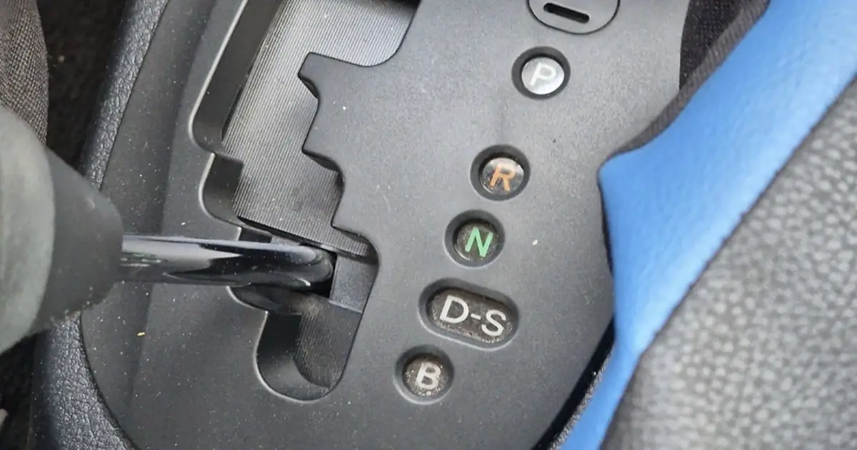 B letter on a gear shift